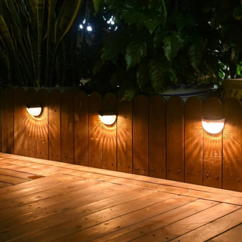 Set 2 lămpi solare LED cu prindere de perete, rezistente la apă, IP65, 3500K [5]