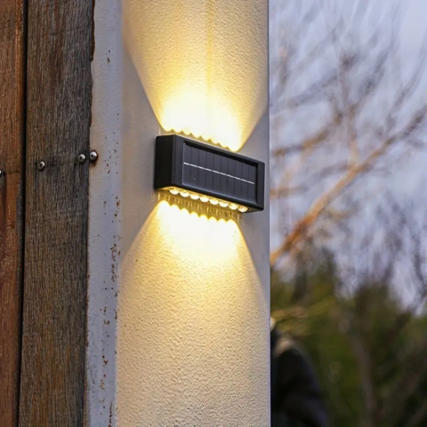 Set 2 lămpi solare pentru exterior, decorative, cu încărcare solară, negru [7]