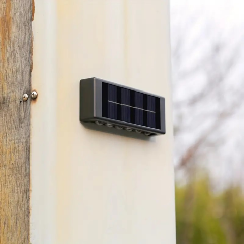 Set 2 lămpi solare pentru exterior, decorative, cu încărcare solară, negru [3]