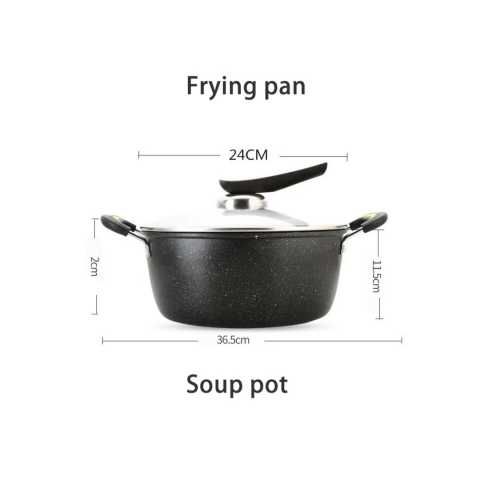 Set 3 piese cratiță și tigăi granit cu înveliș antiaderent [4]