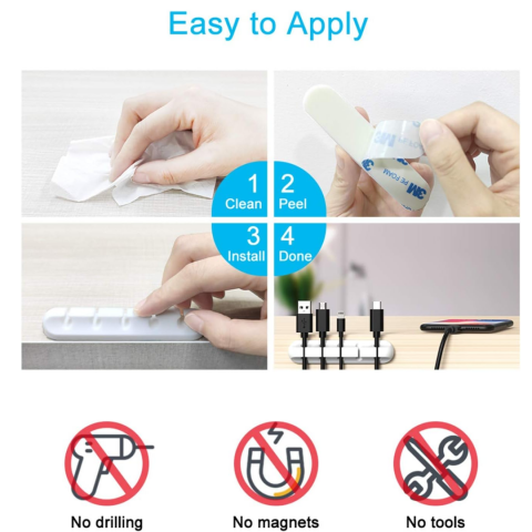 Set 4 organizatoare pentru cabluri, Roz [4]