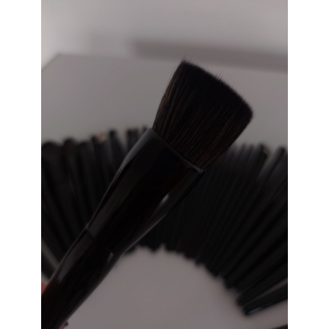 Set 40 pensule machiaj profesionale, mâner lemn, păr sintetic, Negru [5]