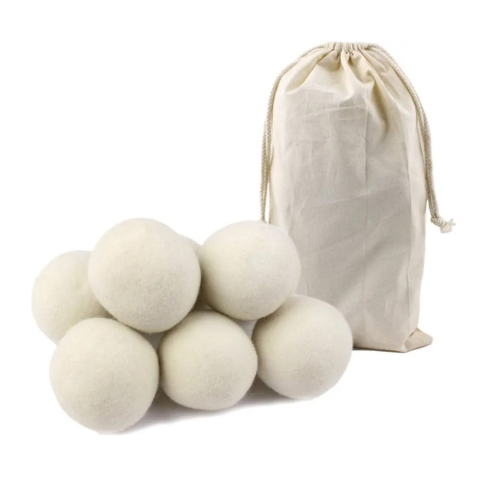 Baie - Set 6 bile din lână pentru uscător cu săculeț