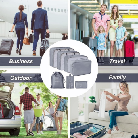 Set 7 huse organizare bagaje, Gri [6]