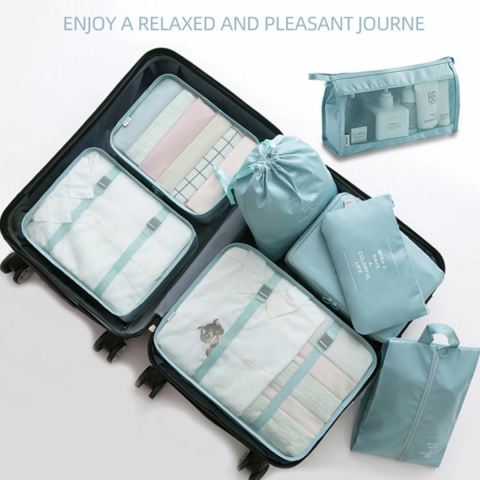 Set 7 huse organizare bagaje, Turcoaz [4]