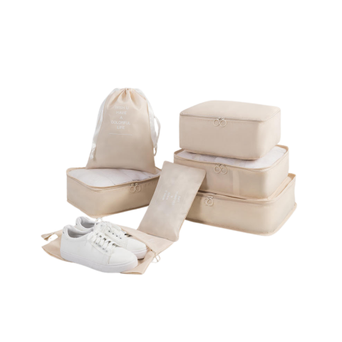 Organizare și Depozitare - Set 7 huse organizare bagaje, Crem