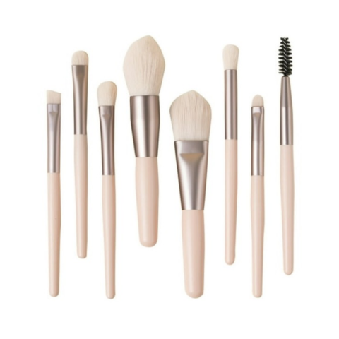 Set 8 pensule machiaj cu husă de depozitare, Crem [4]