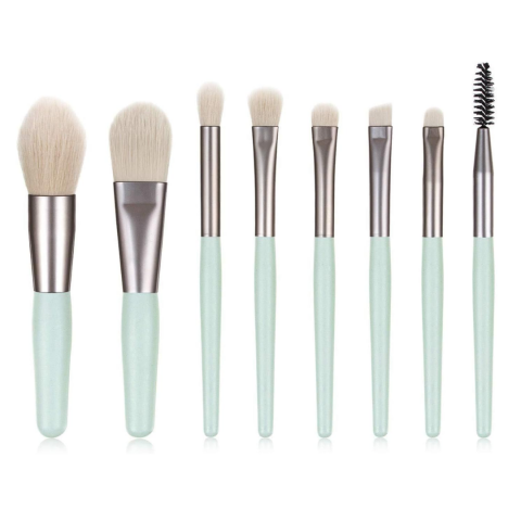 Set 8 pensule machiaj cu husă de depozitare, Verde [1]