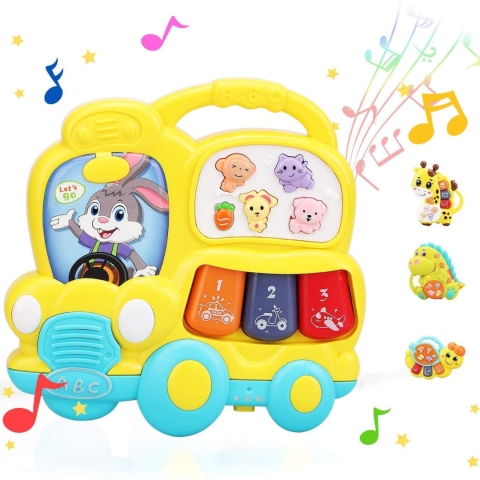 Set autobuz cu clape și animaluțe vesele, cu sunete și lumini [1]