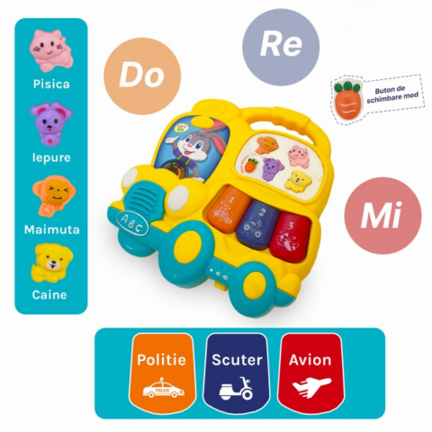 Set autobuz cu clape și animaluțe vesele, cu sunete și lumini [2]