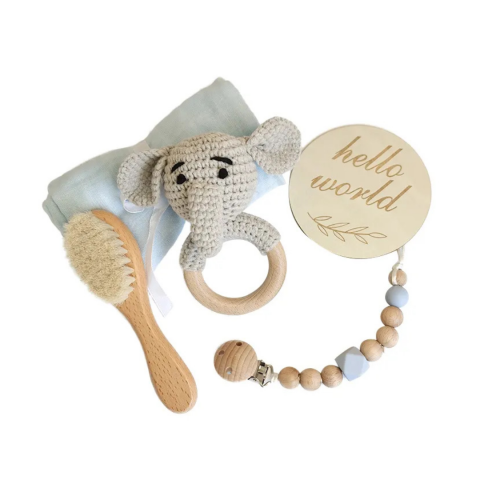 Jucării educative - Set bebelusi "Hello World", model Elefant