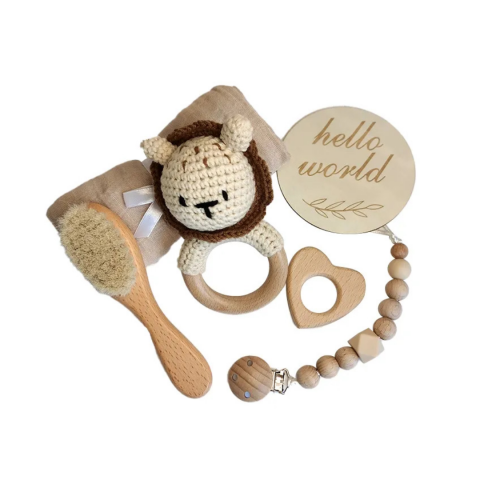 Jucării educative - Set bebelusi "Hello World", model Leu