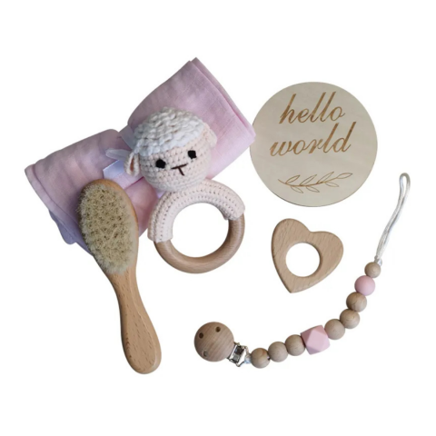 Jucării educative - Set bebelusi "Hello World", model Oiță