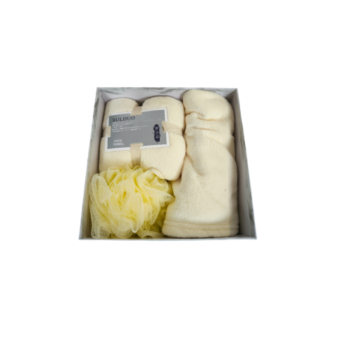 Îngrijire personală - Set cadou 3 piese pentru fete prosop și burete, Crem