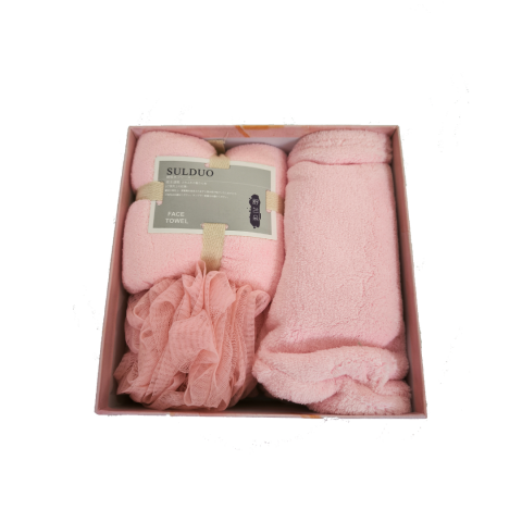 Îngrijire personală - Set cadou 3 piese pentru fete prosop și burete, Roz