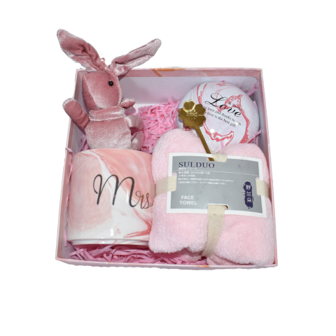 Îngrijire personală - Set cadou 5 piese cu iepuraș pentru fete, Roz