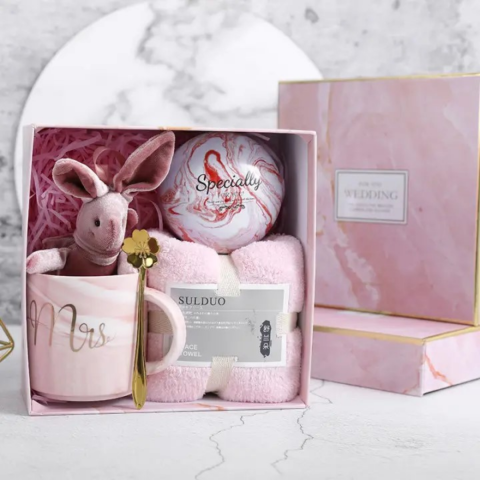 Set cadou 5 piese cu iepuraș pentru fete, Roz [1]