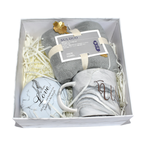 Set cadou 5 piese pentru El, cu cană ceramică de 250 ml și accesorii, Gri [1]