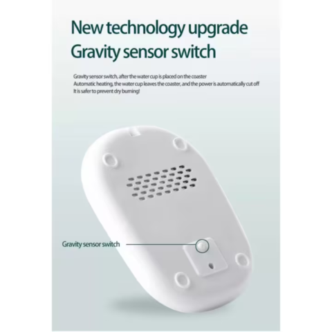 Set cadou cana ceramica cu baza incalzitor cu inductie, suport cu incalzire smart, buton touch, functie auto-oprire, Roz [4]