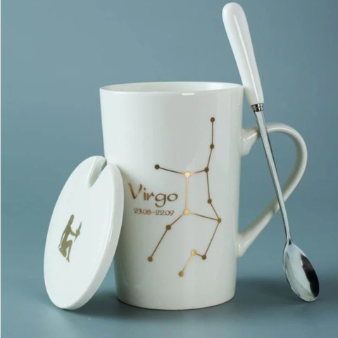 Set cadou cana ceramica, culoare Alb, Fecioara [3]