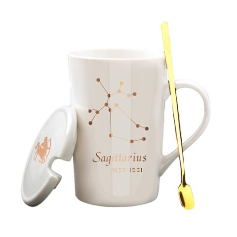 Timp Liber - Set cadou cana ceramica, culoare Alb, Sagetator