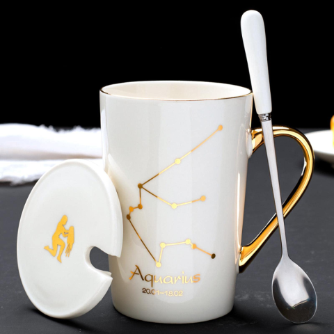 Set cadou cana ceramica, culoare Alb, Varsator [2]