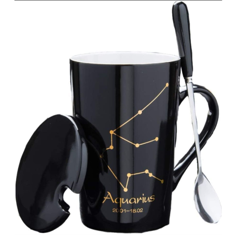 Cadouri - Set cadou cana ceramica, culoare Negru, Varsator