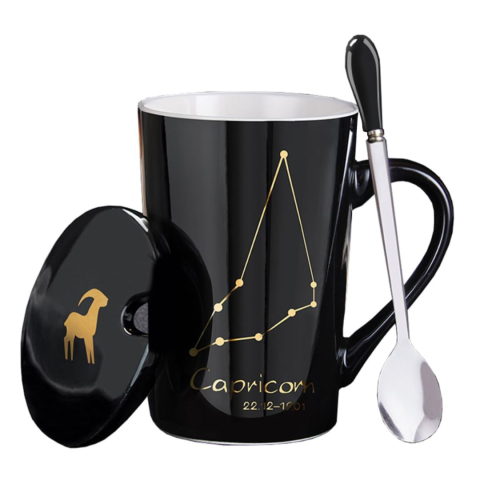 Cadouri - Set cadou cana ceramica, culoare Negru, Capricorn