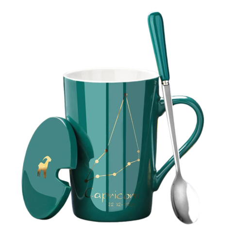 Cadouri - Set cadou cana ceramica, culoare Verde, Capricorn