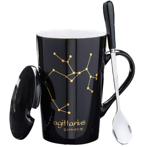 Cadouri - Set cadou cana ceramica, culoare Negru, Sagetator