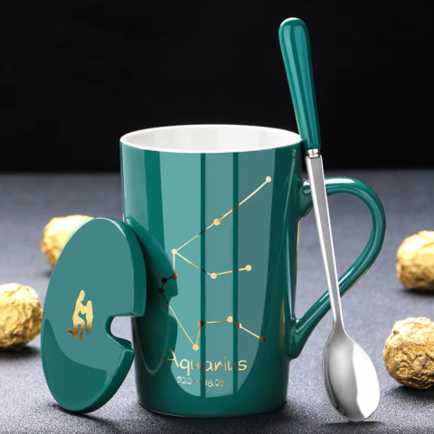 Set cadou cana ceramica, culoare Verde, Varsator [1]