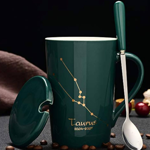 Set cadou cana ceramica, culoare Verde, Taur [1]