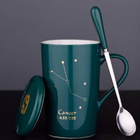 Set cadou cana ceramica, culoare Verde, Rac [1]