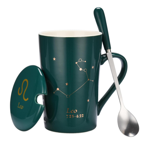 Timp Liber - Set cadou cana ceramica, culoare Verde, Leu
