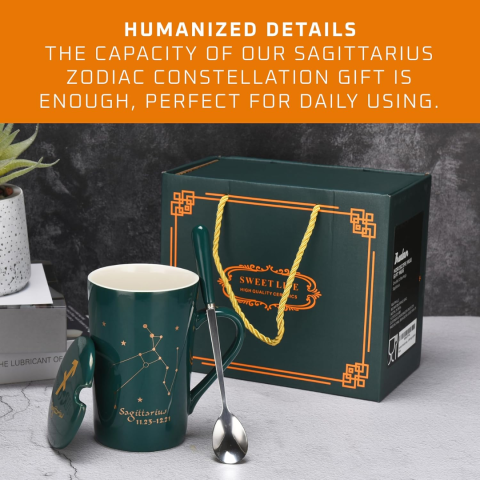 Set cadou cana ceramica, culoare Verde, Sagetator [3]