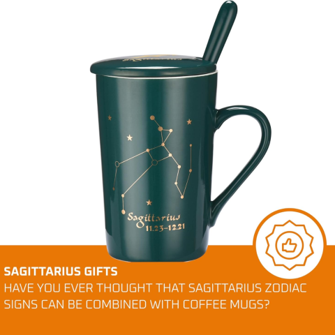 Set cadou cana ceramica, culoare Verde, Sagetator [2]