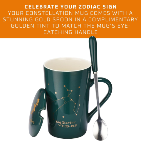 Set cadou cana ceramica, culoare Verde, Sagetator [4]