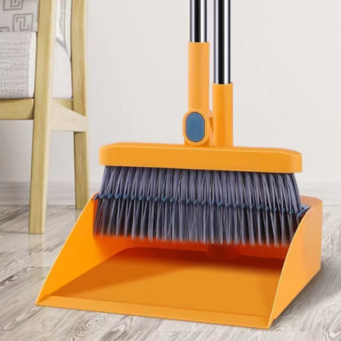 Set de curățenie cu mătură și făraș cu pieptene, portocaliu [4]