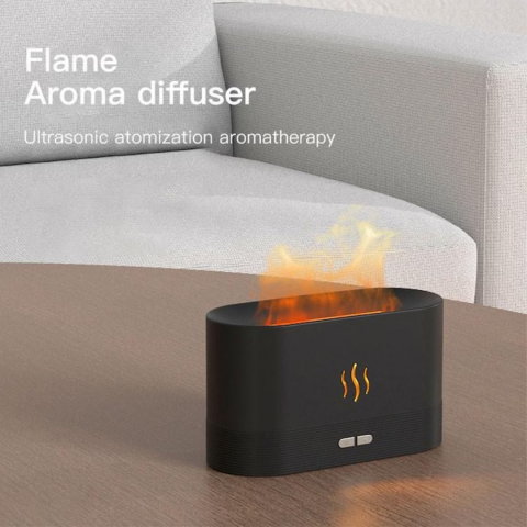 Set difuzor aromaterapie și sticluțe esență, model dreptunghiular, negru [5]