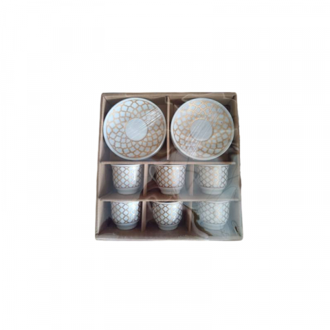 Bucătărie - Set din ceramică pentru cafea, 12 piese, model Fagure