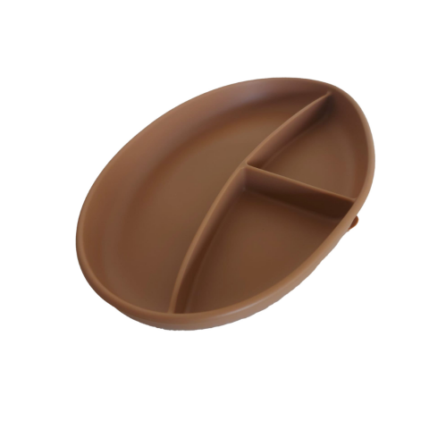 Set Hranire Bebe din Silicon, Maro [4]