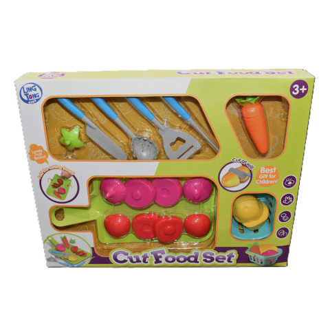 Set joacă cu legume și fructe feliate, cos și accesorii bucătărie [1]