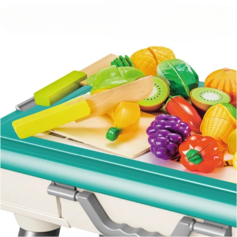 Set masă și scaun pentru copii cu spațiu de depozitare și fructe/legume [2]