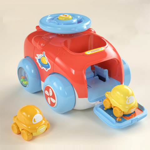 Set mașină cu spațiu interior depozitare și 2 mașinuțe cu catapultă [3]