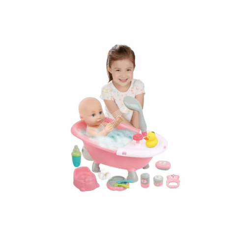 Set păpușă bebeluș 35 cm cu cădiță și accesorii de baie pentru copii [2]