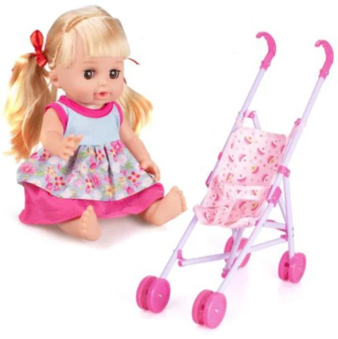 Set papusa cu 12 sunete si carucior plus accesorii pentru fetite cu varsta 36luni++ [2]
