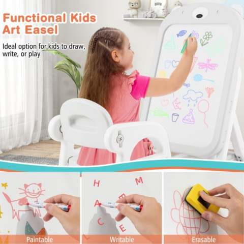 Set scaun și tablă pentru scris și desen, model Ursuleț [4]