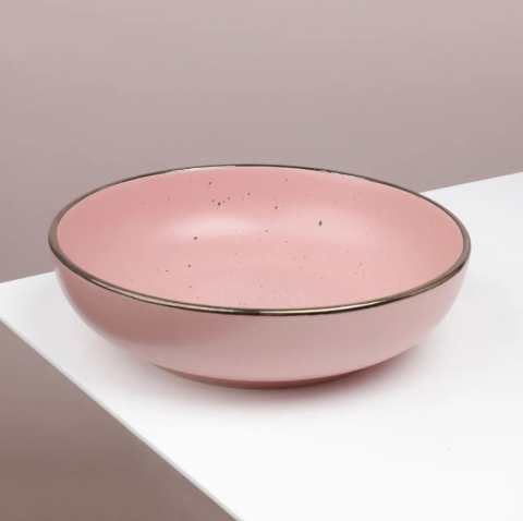 Set serviciu de masa, 16 piese Ceramica, 2 farfurii +2 boluri, Roz [2]