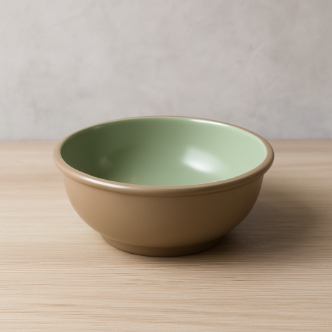 Set vesela 12 piese, pentru 4 persoane, Ceramica, design modern, culoare Bej, vernil [2]