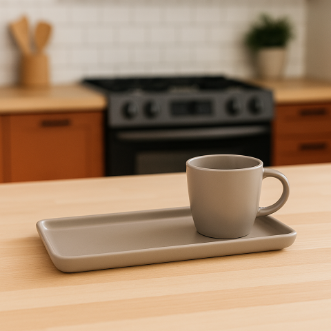 Set vesela 17 piese, pentru 4 persoane, Ceramica, design modern, culoare Alb [3]